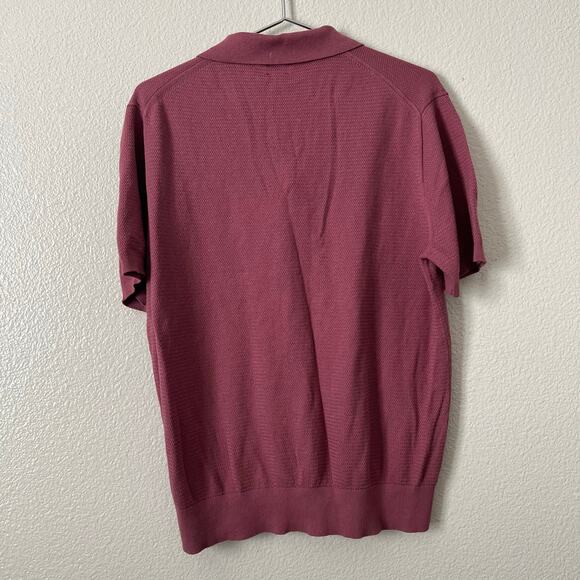 J Crew Factory Basketweave cotton sweater-polo short sleeve mauve pink CI774 - Picture 6 of 8